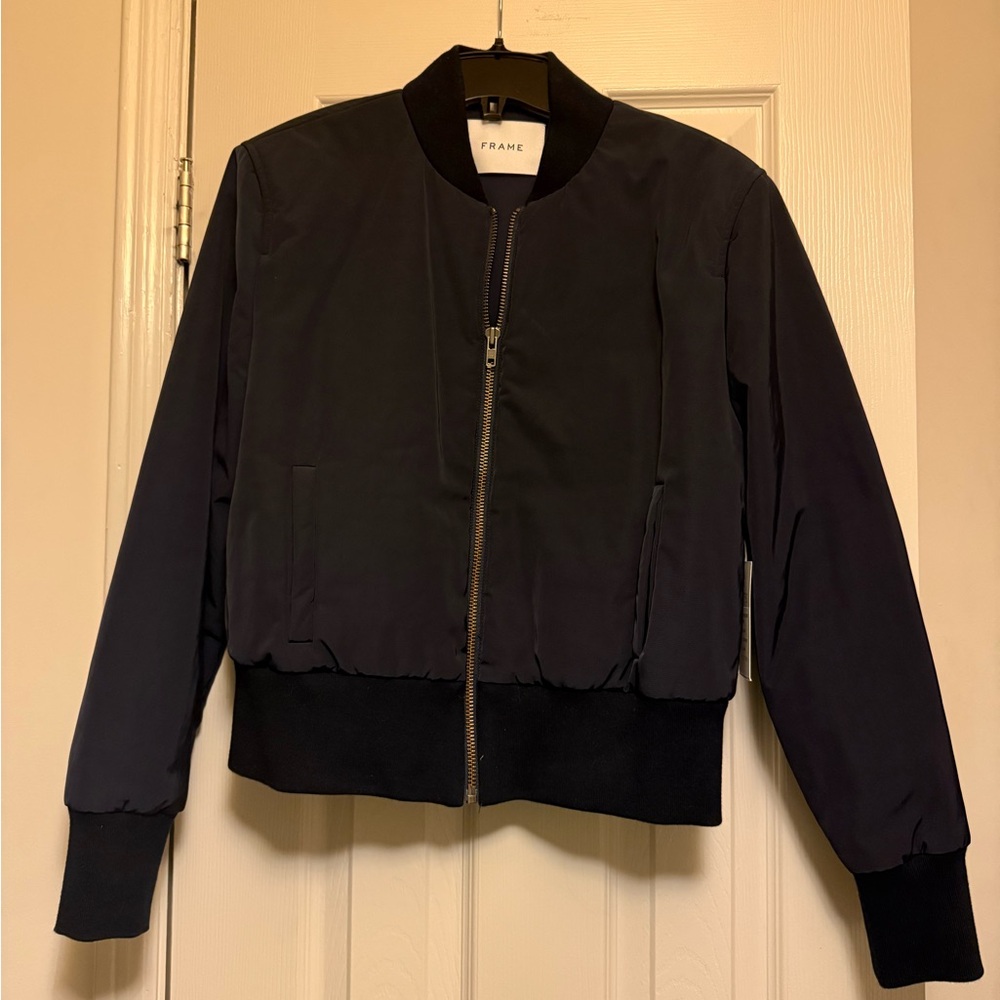 Frame Denim Women's Navy Bomber Jacket